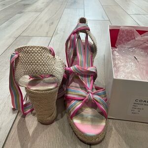 Coach Maresse Multi striped Ribbon Espadrilles